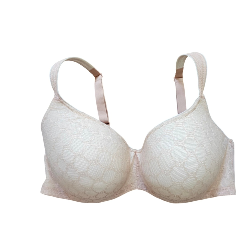 Soma Stunning Support Geo Lace Balconette Bra Nude Beige 40DDD 102103